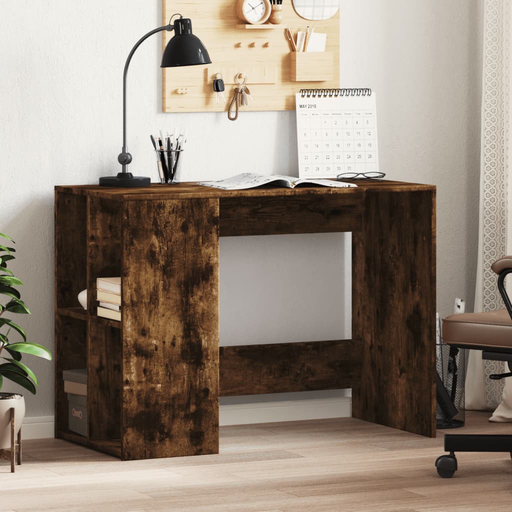 Vidaxl bureau 102x50x75 cm bewerkt hout gerookt eikenkleurig