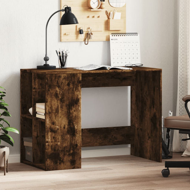 Vidaxl bureau 102x50x75 cm bewerkt hout gerookt eikenkleurig