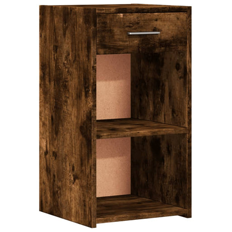 Vidaxl nachtkastje 35x34x65 cm bewerkt hout gerookt eikenkleurig