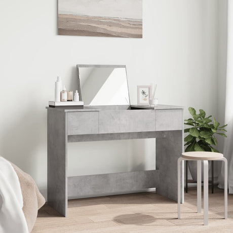 Vidaxl kaptafel met spiegel 100x45x76 cm betongrijs