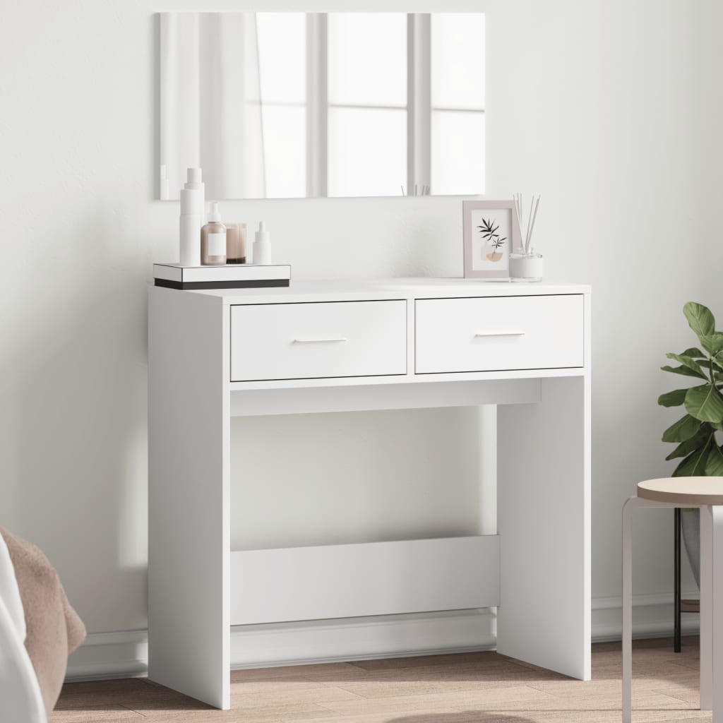 Vidaxl kaptafel met spiegel 80x39x80 cm wit