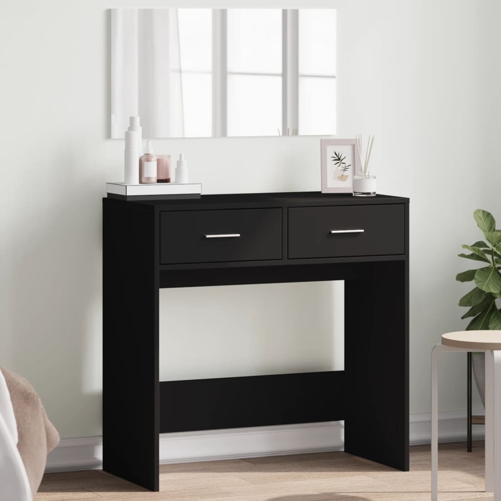 Vidaxl kaptafel met spiegel 80x39x80 cm zwart