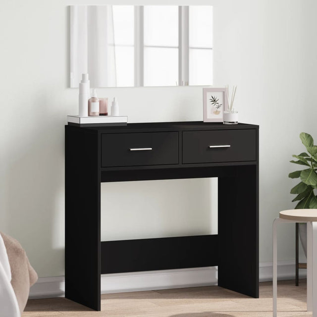 Vidaxl kaptafel met spiegel 80x39x80 cm zwart