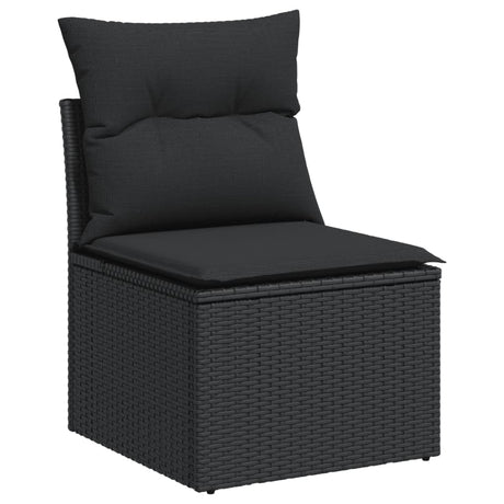 Vidaxl 3-delige loungeset met kussens poly rattan zwart