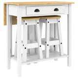 Vidaxl 3-delige barset massief grenenhout wit