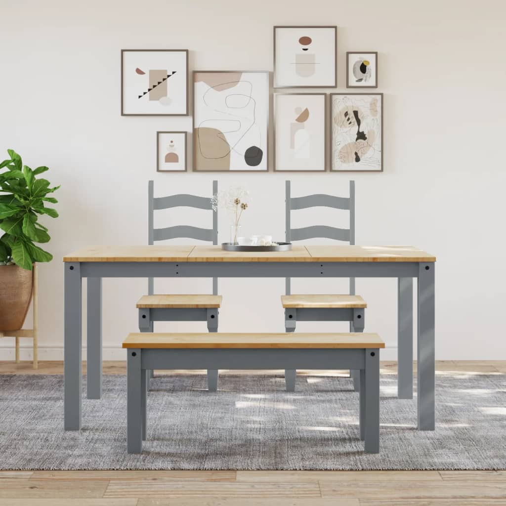 Vidaxl eettafel panama 160x80x75 cm massief grenenhout grijs