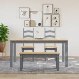 Vidaxl eettafel panama 160x80x75 cm massief grenenhout grijs