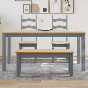 Vidaxl eettafel panama 160x80x75 cm massief grenenhout grijs