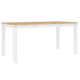 Vidaxl eettafel panama 160x80x75 cm massief grenenhout wit