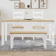 Vidaxl eettafel panama 160x80x75 cm massief grenenhout wit