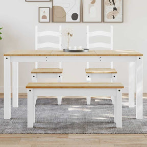 Vidaxl eettafel panama 160x80x75 cm massief grenenhout wit