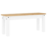 Vidaxl eetkamerbank panama 105x30x45 cm massief grenenhout wit