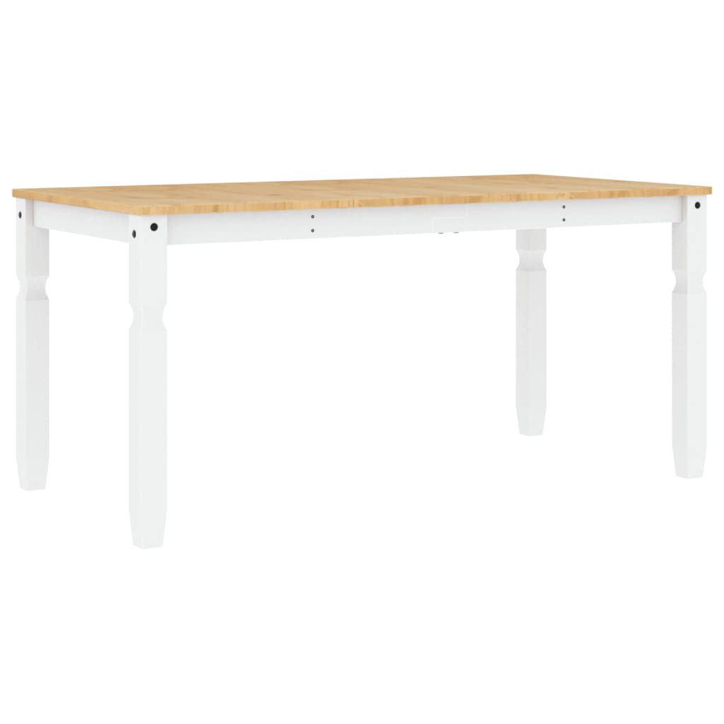 Vidaxl eettafel corona 160x80x75 cm massief grenenhout wit
