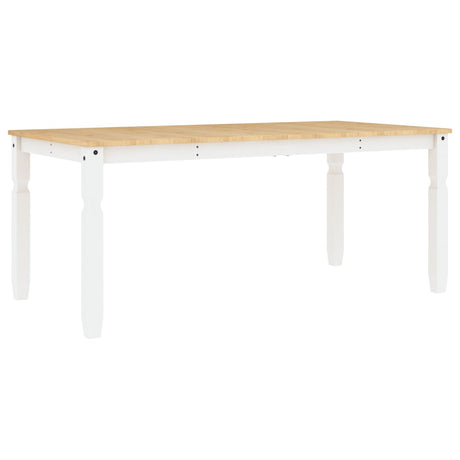 Vidaxl eettafel corona 180x90x75 cm massief grenenhout wit