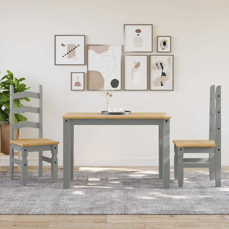 Vidaxl eetkamerstoelen 2 st corona 42x47x107 cm grenenhout grijs