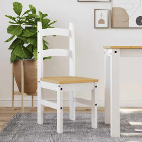 Vidaxl eetkamerstoelen 2 st 40x46x99 cm massief grenenhout wit