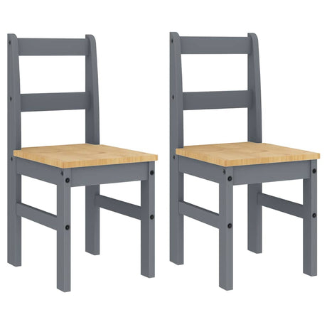 Vidaxl eetkamerstoelen 2 st panama 40x46x90 cm grenenhout grijs