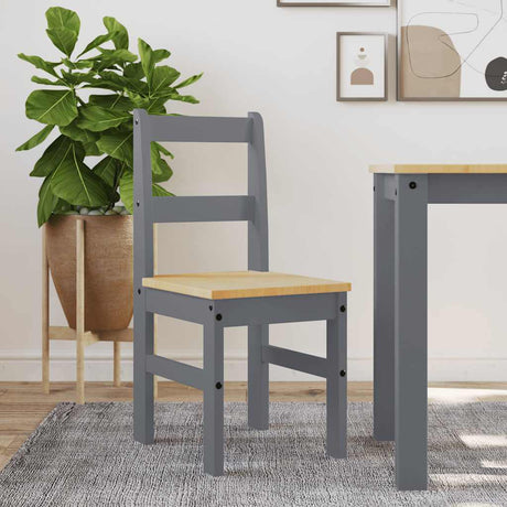 Vidaxl eetkamerstoelen 2 st panama 40x46x90 cm grenenhout grijs