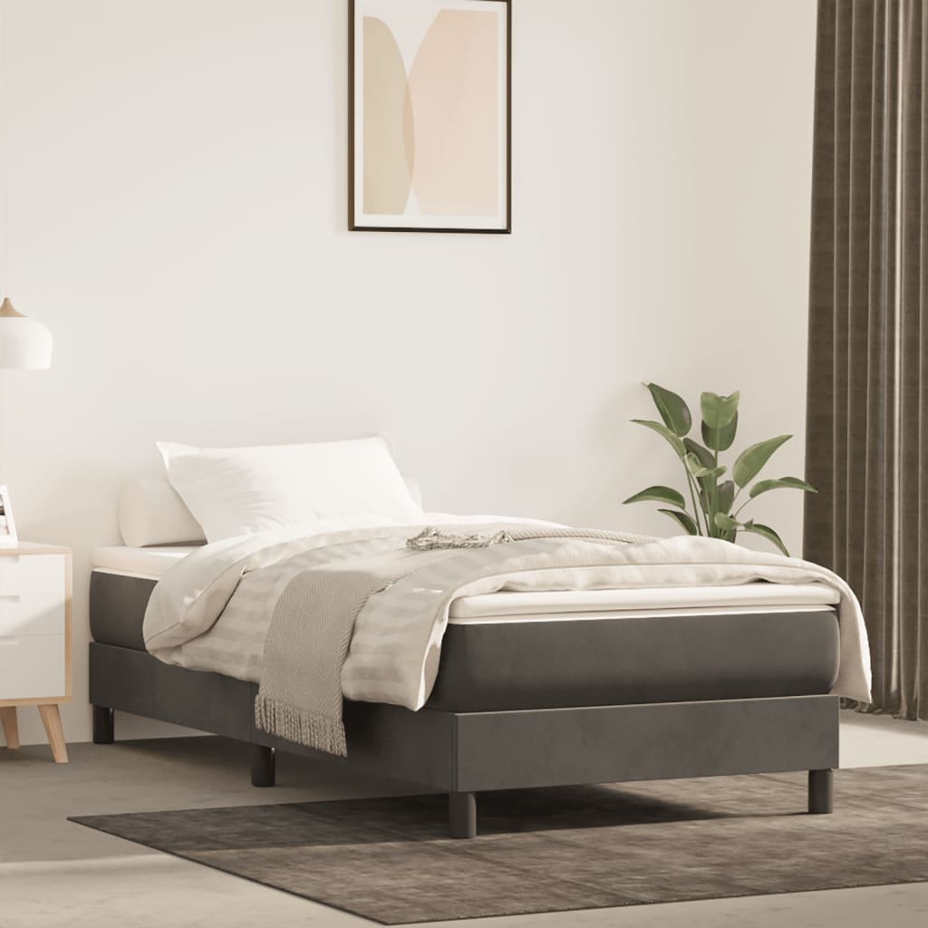 Vidaxl pocketveringmatras medium 120x190x20 cm fluweel donkergrijs
