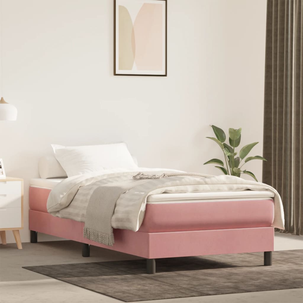 Vidaxl pocketveringmatras medium 120x190x20 cm fluweel roze