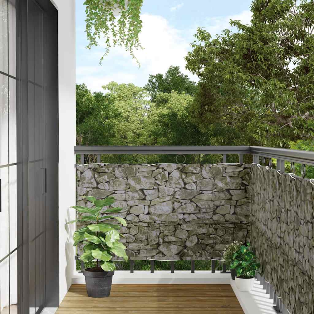 Parawan balkonowy Vidaxx wzór kamienny 400x75 cm PCV