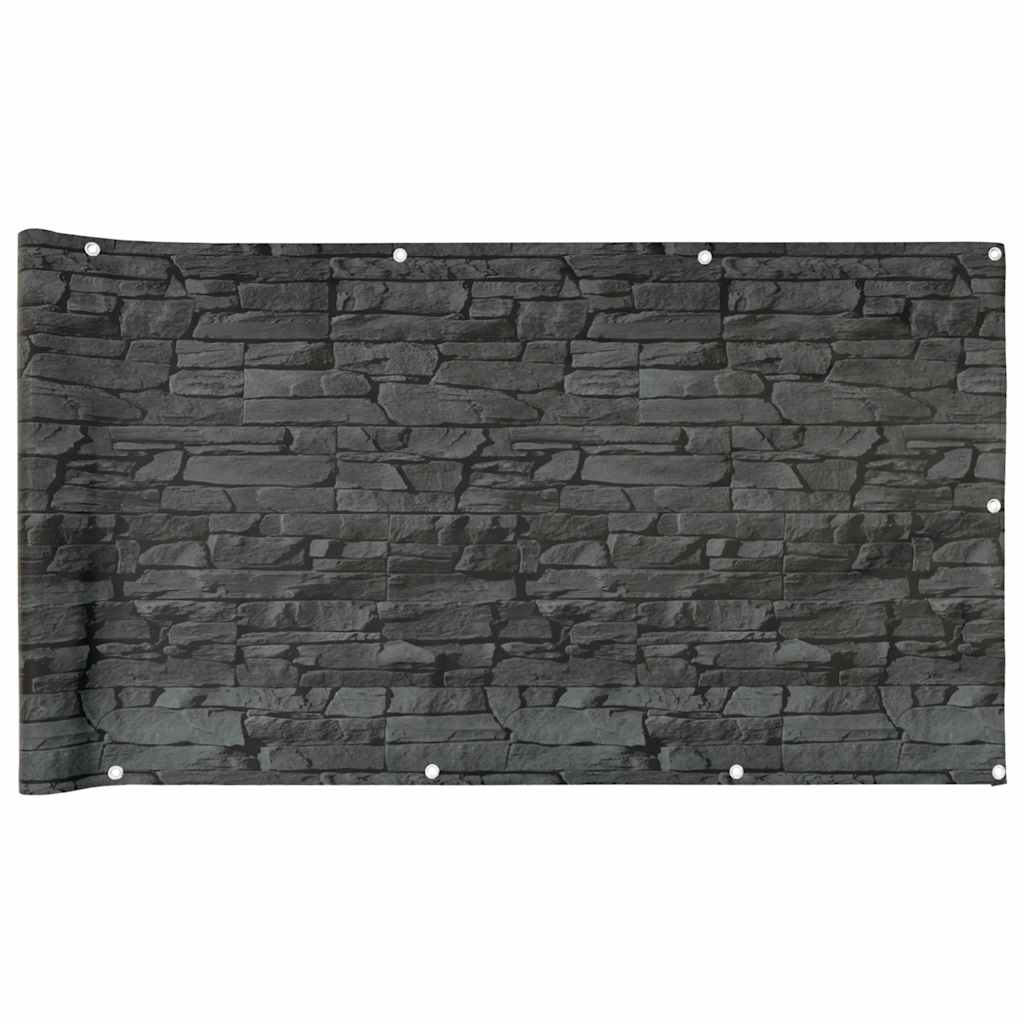 Parawan balkonowy Vidaxx wzór kamienia 400x90 cm PCV szary