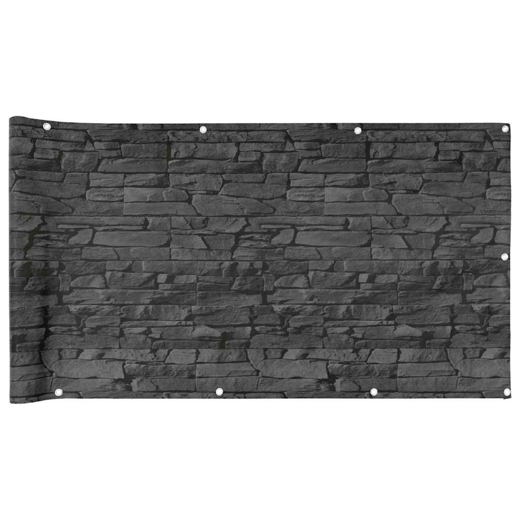 Parawan balkonowy Vidaxx wzór kamienny 700x90 cm PCV szary