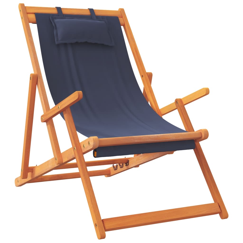 Vidaxl opklapbare stoelen, 2 stuks, blauwe stof