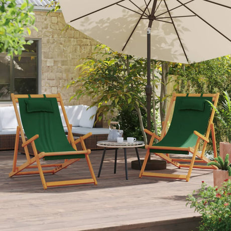 Vidaxl opklapbare stoelen, 2 stuks, groene stof