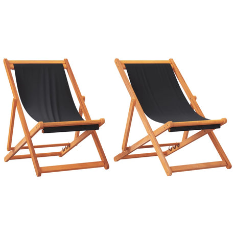 Vidaxl opklapbare stoelen, 2 stuks, zwarte stof