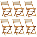 Vidaxl klapstoelen 6 stuks beige massief acaciahout