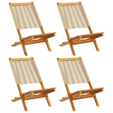 Vidaxl opklapbare stoelen, 4 stuks, beige, massief acaciahout