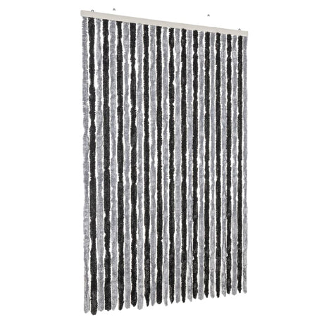 Zasłona muchowa Vidaxx 118x220 cm szenilowa szaro-czarna