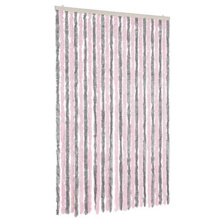 Zasłona przeciw owadom Vidaxx 118x220 cm szenilowo-srebrnoszara i różowa