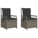 Vidaxl tuinstoelen 2 st verstelbaar poly rattan grijs