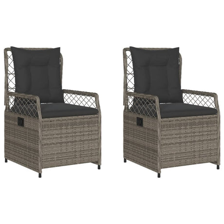 Vidaxl tuinstoelen 2 st verstelbaar poly rattan grijs