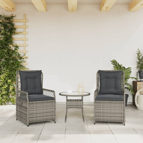 Vidaxl tuinstoelen 2 st verstelbaar poly rattan grijs