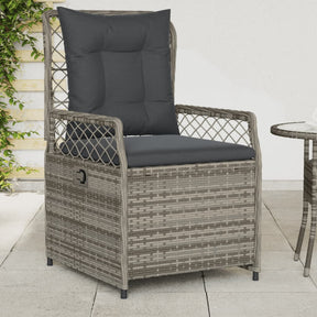 Vidaxl tuinstoelen 2 st verstelbaar poly rattan grijs