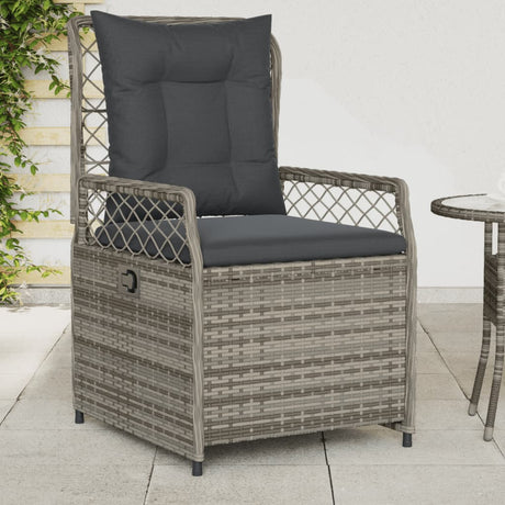 Vidaxl tuinstoelen 2 st verstelbaar poly rattan grijs