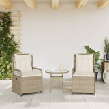Vidaxl tuinstoelen 2 st verstelbaar poly rattan beige