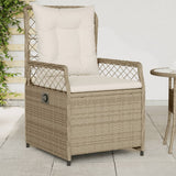 Vidaxl tuinstoelen 2 st verstelbaar poly rattan beige