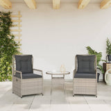 Vidaxl tuinstoelen 2 st verstelbaar poly rattan lichtgrijs