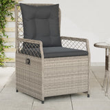 Vidaxl tuinstoelen 2 st verstelbaar poly rattan lichtgrijs