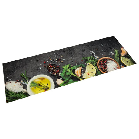 Mata kuchenna Vidaxx zmywalna w ziołowy nadruk 60x180 cm aksamitna