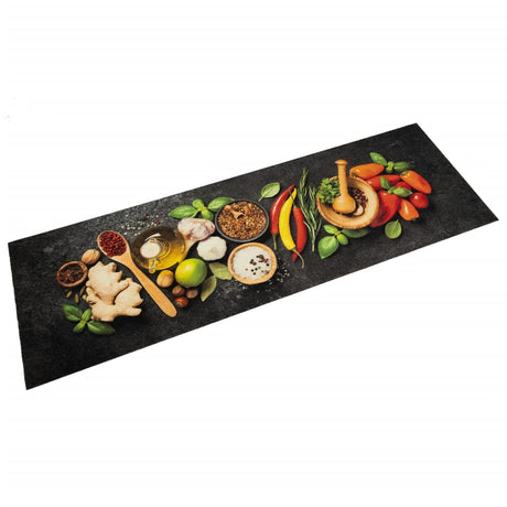 Mata kuchenna Vidaxx zmywalna w ziołowy nadruk 60x180 cm aksamitna