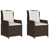 Vidaxl tuinstoelen 2 st verstelbaar poly rattan bruin