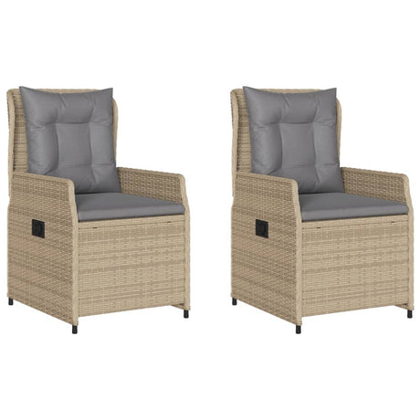 Vidaxl tuinstoelen 2 st verstelbaar poly rattan beige