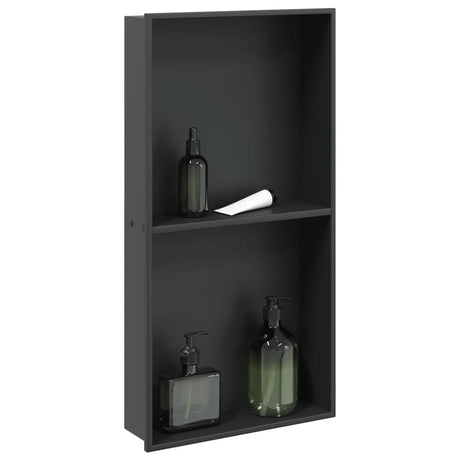 Wnęka prysznicowa Vidaxx 32x62x9 cm stal nierdzewna matowa czarna