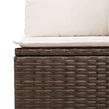 Vidaxl 3-delige loungeset met kussens poly rattan bruin