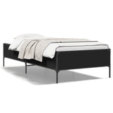 Vidaxl bedframe bewerkt hout en metaal zwart 90x190 cm